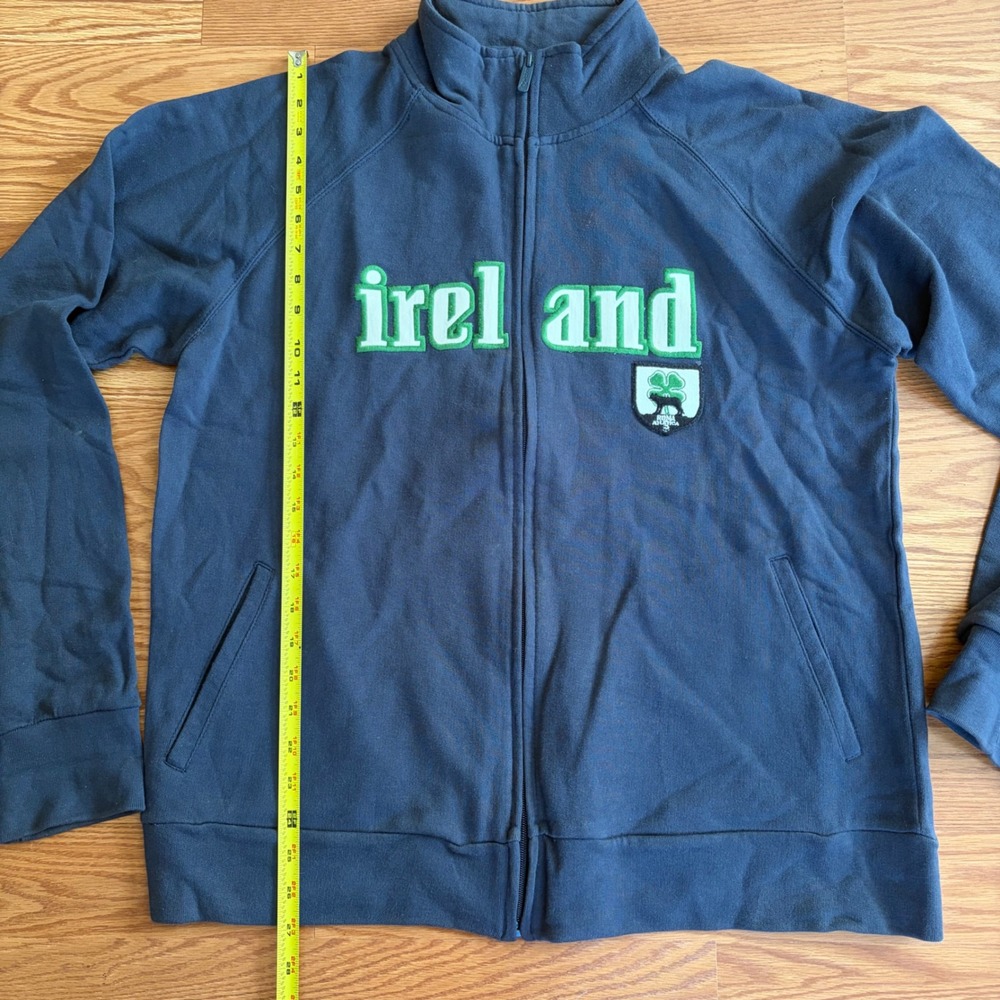 Roma Atletica Ireland Soccer Track Jacket Men's XL Navy Blue Cotton Sweatshirt - Picture 4 of 7